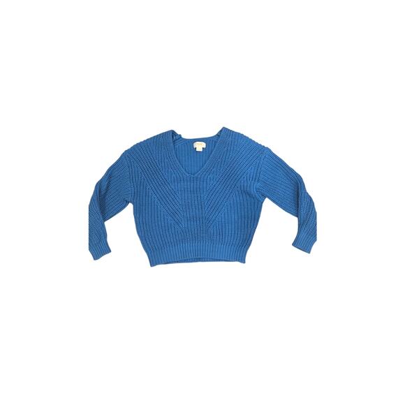 Maeve‎ Anthropologie Chunky Knit V-Neck Sweater Blue Size XS AA400 - Picture 2 of 4